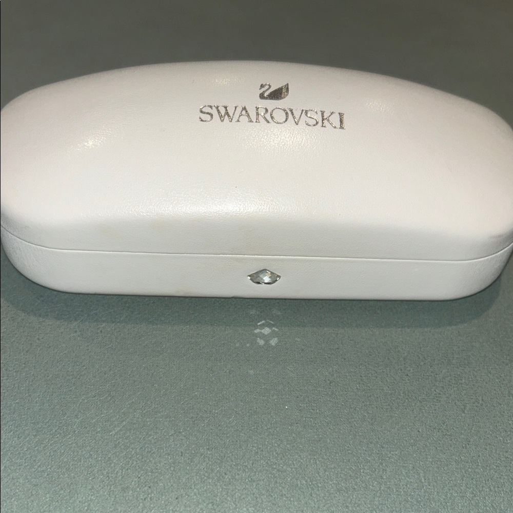 Swarovski Ivory Eyeglass Case with Crystal Accent